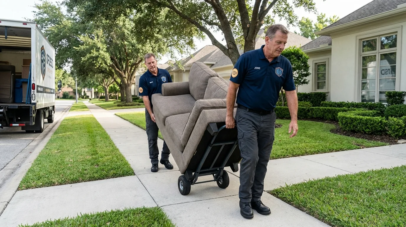 Local residential moving crew loading furniture in Yutan, NE